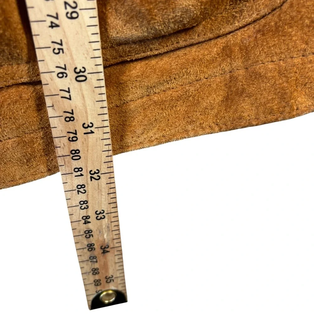 VTG Wilsons Leather Parka Jacket Mens L Brown Suede Toggle Hooded Heavyweight